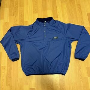 L.L.Bean Men’s L Royal Blue Snap Pullover Windbreaker Jacket Made in USA